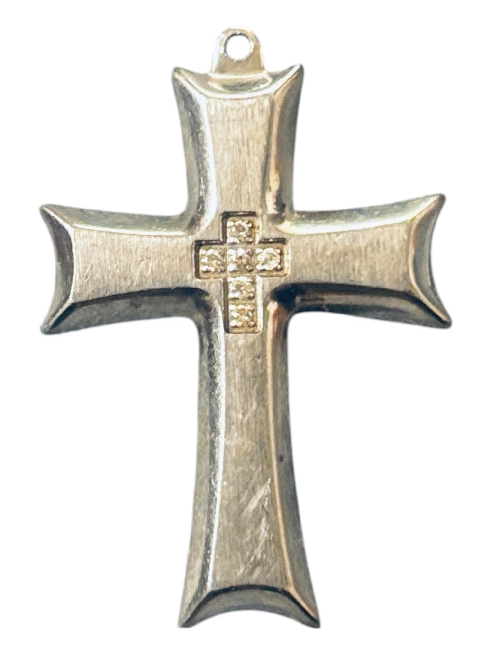 Y2K Grunge Stainless Steel Gothic Rhinestone Cross Pendant